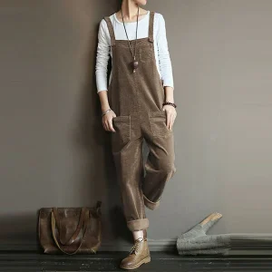 Dame Casual Overall med Lommer og Justerbare Stropper