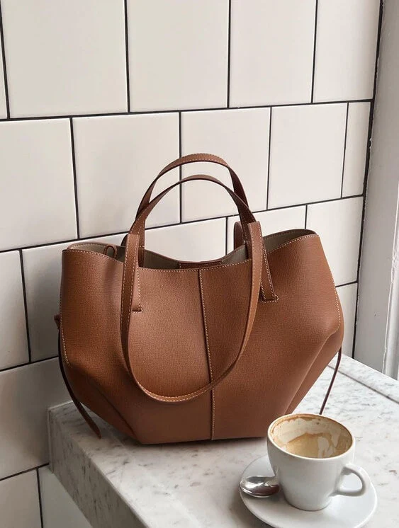Kvinders Elegant Tote Taske med Aftagelig Rem